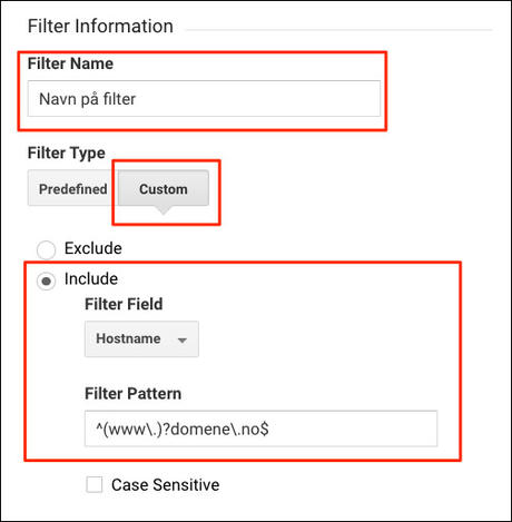 Filter i Google Analytics